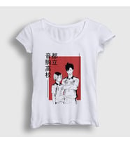 Presmono Kadın Beyaz Kuroken Voleybol High Anime Haikyu T-Shirt 237708tt