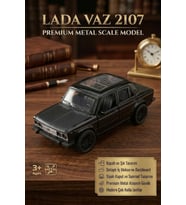 Metal Oyuncak Araba Lada VAZ 2107 Açılabilir Kapı ve Kaput Detaylı Klasik Maket Araba 12.5 cm Siyah