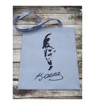Kemal Atatürk Portre İmzalı Desenli Baskılı Kumaş Çanta Omuz Askılı Bez Çanta