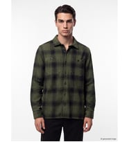 LCWAIKIKI Classic Haki Relax Fit Ekose Gabardin Erkek Gömlek