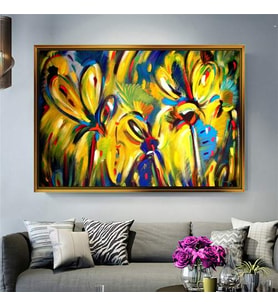 Altın Çerçeveli dekoratif tablo l1029 (Gold)