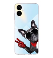 PrintiFy Tecno Camon 19 Neo ile Uyumlu Köpek 2 Kamera Korumalı Şeffaf Kılıf