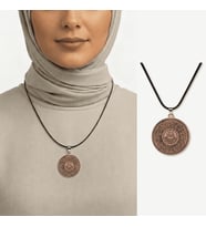 Kadın Bakır Cevşen Kolye - Allah Lafzı ve Hüsnü Hat Ayetel Kürsi Yazılı - Kişiye Özel