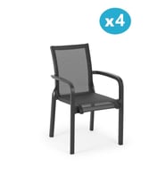 Omnipazar SY-2528 Plastik Fileli Bahçe Koltuk Sandalye 4'lü Set