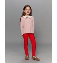 LCW Kids Kırmızı Beli Lastikli Basic Kız Çocuk Tayt 2'li