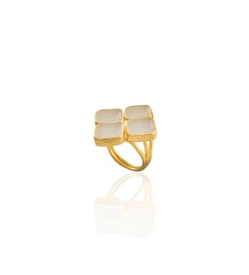Kadir Jewellery 22 Ayar Altın Kaplama Kadın Zirkon Taşlı Yüzük