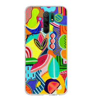 PrintiFy Xiaomi Redmi 9 ile Uyumlu 1mm Slim Fit Retro Renkler 6 Baskılı Şeffaf  Kılıf