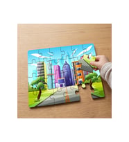 Parkın Ardında Binalar Tasarımlı 24 Parça Ahşap Çocuk Puzzle MPK1098