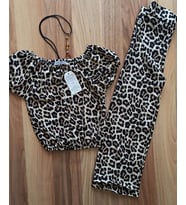 çoçuk leopar ikili takım kolye hediyeli (Sarı Leopar)