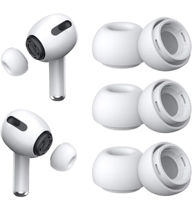 [3 Çift] Yedek Kulaklık Uçları - AirPods Pro 1. ve 2. Nesil İle Uyumlu, Gürültü Azaltma Delikli, AirPods Pro İçin Silikon Kulaklık Uçları, Taşınabilir Saklama Kutusu ve Şarj Kasesine Uygun (Orta)