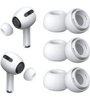 [3 Çift] Yedek Kulaklık Uçları - AirPods Pro 1. ve 2. Nesil İle Uyumlu, Gürültü Azaltma Delikli, AirPods Pro İçin Silikon Kulaklık Uçları, Taşınabilir Saklama Kutusu ve Şarj Kasesine Uygun (Orta)