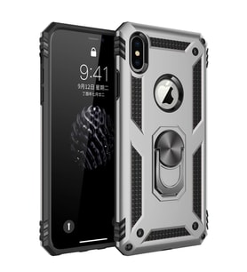 Pilelistore   iPhone XS Max Kılıf Sofya Yüzüklü Silikon Kapak - Gümüş