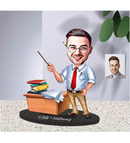 Öğretmen Tasarım Karikatürlü Kişiye Özel Ahşap Biblo Bay-09