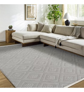 Makine Kaymaz Yıkanabilir Gri Bohem Triko Salon Halısı Mutfak Halısı Koridor Halısı Yolluk Grey