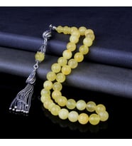 DAMLA KEHRİBAR TESBİH 925 AYAR GÜMÜŞ PÜSKÜLLÜ (Sarı)