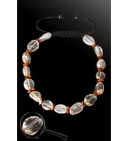 Sertifikalı Amorf Model Rose Hematitli Kristal Kuvars Taşı Bileklik - Ayarlamalı (Çok Renkli)