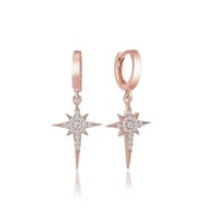 Kuzey Yıldızı Gümüş Küpe (Rose Gold Altın)