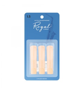 D'Addario Woodwinds RJB0315 Royal Alto Saksafon Kamışı - No: 1.5 (Eğitim - 3'lü Paket)  Dosyalı (Filed) Kesim, Yeni Başlayanlar İçin Kolay Tepki ve Net Ses Aralığı  Uyum: Tüm Standart Alto Saksafonlar