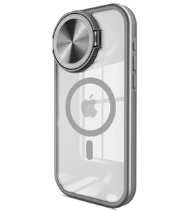 Newface Apple iPhone 15 Pro Max Kılıf Teleskop Lens Magsafe Silikon Kapak - Titan Gri