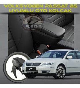 Volksvogen Passat B5 Uyumlu Kol Dayama Ve Kolçak Sürgülü Bardaklıklı Ayarlanabilir Siyah Deri