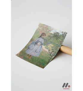 Claude Monet Bahçede Kız Çocuk, Çerçevesiz Yüksek Kalite Duvar Afişi - Sanatsever