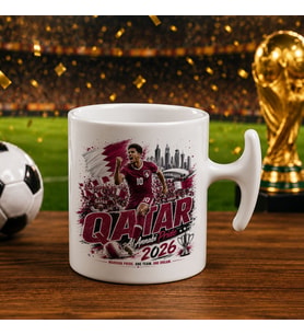 BK Gift Katar Taraftar Temalı 2026 Dünya Kupası Tasarımlı Hammer Kupa Bardak