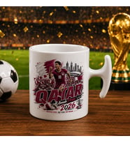 BK Gift Katar Taraftar Temalı 2026 Dünya Kupası Tasarımlı Hammer Kupa Bardak