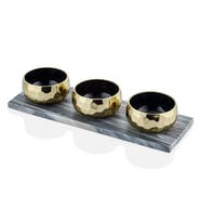 CLARA GOLD 3 CONDIMENT BOWLS 41X14X9 CM (Altın-Siyah)
