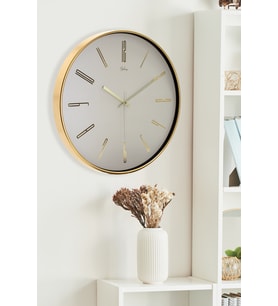 Galaxy Exclusive Duvar Saati Gold Çerçeve Bej Kadran Rakamlı 41,5 Cm.