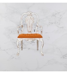 Sandalye 14225 Zus596-176 OYMALI KRAL Lüks Kayın Aslan Beyaz Ayak Babyface kumaş