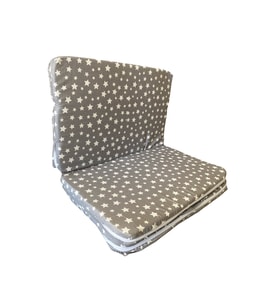 Katlanır Çocuk Yatağı Sünger Yatak Çocuk Oyun Minderi 60x120-4 Cm(gri Yıldız)