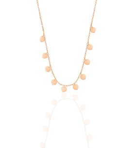 Gümüş rose yuvarlak pullu kolye  SGTL12510ROSE