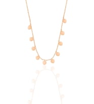 Gümüş rose yuvarlak pullu kolye  SGTL12510ROSE