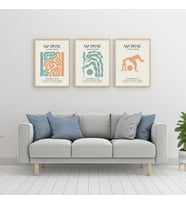 Matisse Turuncu ve Yeşil'in Büyüsü Duvar Tablosu Çerçeveli 3'lü Set Ahşap Renk 21 x 30 Boyut/Ebat