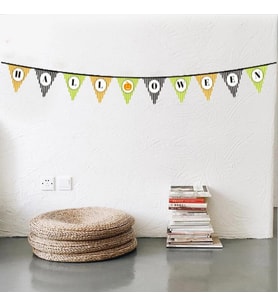 Cadılar Bayramı Kabak Temalı Halloween Yazılı Banner Süs Flama 3 Metre (4887)