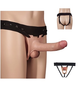 Rodeo 20 cm Gerçekçi Ten Dokusunda Yumuşak İçi Boş Kemerli Penis