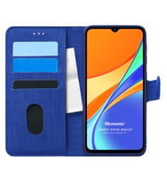 Microsonic Xiaomi Redmi 10A Kılıf Fabric Book Wallet Lacivert