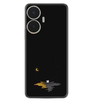 Realme C55 Kılıf Silikon Desen Özel Seri Ay ve Kedi 1683