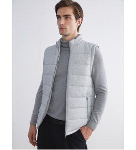 LCW Vision Gri Slim Fit Dik Yaka Erkek Şişme Yelek