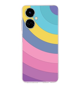 PrintiFy Tecno Camon 19 Uyumlu Kamera Korumalı Renk Cümbüşü B Tasarımlı Şeffaf Silikon Kılıf
