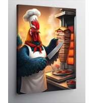 Kanvas Tablo Döner Keserken Horoz Şef