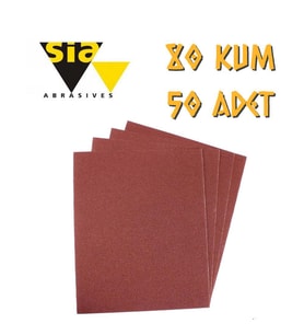 Sia 1913 Su Zımparası 80 Kum - 50 Adet (Kırmızı)