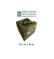 Büyük Yeşil Yaş Pasta Kutusu 100 Adet - 082
