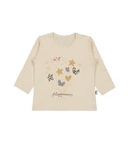 Civil Baby Yıldız Kalp Baskılı 6-18 Ay Sweatshirt - Bej 6-9 Ay (Taş)