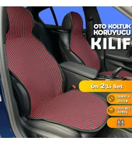 Volkswagen Passat B7 Uyumlu Koltuk Kılıfı Minder Çizgili Siyah Kırmızı 2+1 Ön Arka Set