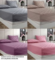Formeya Alez Renkli %100 Pamuk Kapitone Fitted Alez Yatak Koruyucu (Pembe)