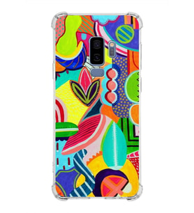 PrintiFy Samsung Galaxy S9 Plus Uyumlu Retro Color 6 Baskılı Şeffaf Köşe Korumalı Antişok Kılıf