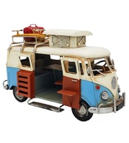 Büyük Boy Retro Metal El Yapımı Dekoratif Vosvos Karavan Minibüs