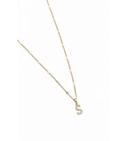Xuping Gold Renkli, Zirkon Taşlı S Harfi Kolyesi - 45 cm (Anti-Alerjik)