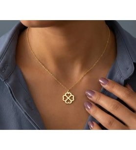 Kişiye Özel Minimal Zarif Yonca Model Kolye 925K Gümüş (Gold)